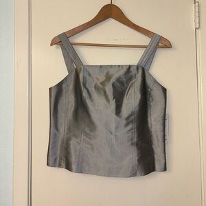 Periwinkle Blue Silk Taffeta Corset Top
